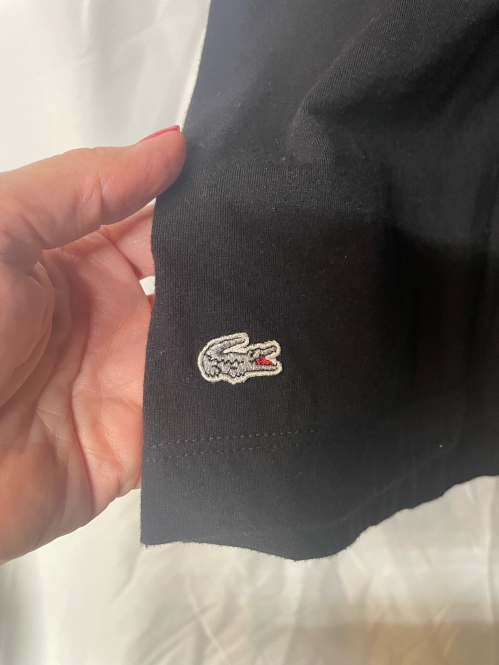 Lacoste Black Short-Sleeve Knit Yoke Tee - Picture 3 of 6